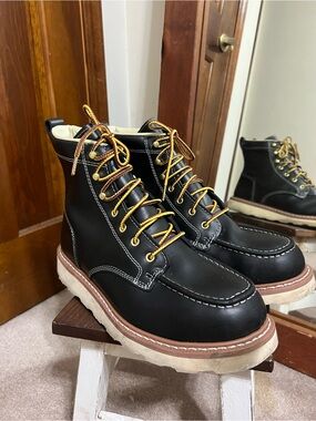 Herman Survivor Men's Oakridge Steel Toe Size 12 Workwear Boots Black Leather
